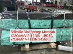 مواد بيلفيل ديسك سبرينج X22CrMoV12-1 (DIN 1.4923 ) ، x7CrNiAl17-7 (DIN 1.4568)